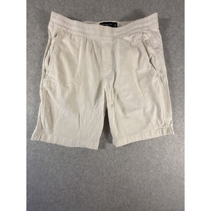 Abercrombie & Fitch Seersucker Shorts Mens Medium Cream Elastic Drawstring